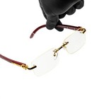 Vintage Clear Men s Woodgrain Rimless Gold Frame Retro Hip Hop Fashion Glasses 