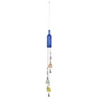 Deco 79 Glass Glass Bottle Windchime With Beads And Cone Bells  3  X 3  X 41   