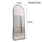 23 In  W X 65 In  H Black Arched Floor Mounted Large Mirror