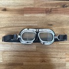 Vintage Halcyon Bs 4110 Motorcycle Aviator Goggles Made In England