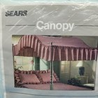 Vtg Sears   Roebuck Full Size Canopy Bed Top arched W ruffle seafoam Green nos