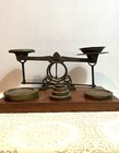 Antique Brass Postage Scales With Full Set Of Brass Weights