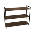 Wide Open Storage Bookshelf Mid Century Modern Wood Laminate Metal Frame New