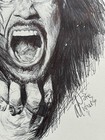 Kiss Gene Simmons Art Sketch Signed Nate Michaels Revenge Era Vintage Kiss