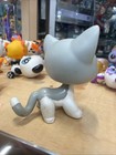 Littlest Pet Shop Grey And White Shorthair Cat  138 Bronze Brown Eyes Blemished