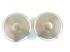 Pair Nos 1 75  Mcm Rings Nickel Drawer Pull Door Knob Kbc Brass Record Cabinet