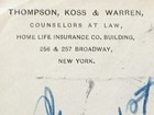 1909 Counselors At Law New York Advertising Cover 2 Cent Washington Stamp  