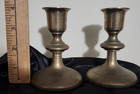 Vintage Solid Brass Candlestick Holders Pair Heavy Traditional 4  Set Of 2