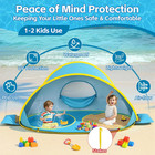 Pop Up Baby Beach Tent With 2 Pool And 84 x75  Play Mat upf 50  Sun Protection p