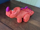 Vintage Fisher Price Puffalump Dino Roar Florescent Orange Triceratops Plush 92