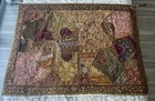 62    X 44    Antique Tapestry Wall Hanging Embellished W Sequins Pearls Gold Thread