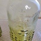 Set Of 2 Vintage Inspired Glass Embossed Bottles Vases   Green Ombre