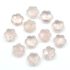 Natural Rose Quartz Hand Carved Flower Shape Gemstone Carving  Size 10mm Pcs