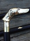 Antique Victorian Brass Handle Walking Stick Vintage Nautical Wooden Cane Gift