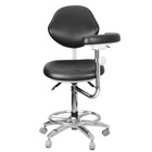 Adjustable Dental Medical Doctor Assistant Chair 360   Armrest Foot Control Black
