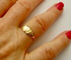 Genuine Solid 9k 9ct Yellow Gold Double Heart Signet Ring Sizes J 5 To Q 8 5  