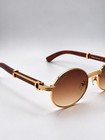 Cartier Premire De Cartier Vintage Sunglasses Gold Frame Wood Temples G2u