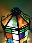 1920s Stained Colored Glass Hanging Lantern  Light Denmark 9 1 2   By 6 1 2 