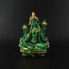 Tibetan Buddhist Resin Painted Green Tara Bodhisattva Buddha Statue Ornament