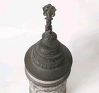 Hauber   Reuther Lidded Beer Stein  148 Detail Script Words Drinking 