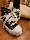 No Boundaries Women s High Top Canvas Lug Sneakers  Size 7w Black