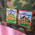 Camo Vtg Bsa Boy Scouts Long Sleeve Shirt Youth Sz Small Embroidered Patches