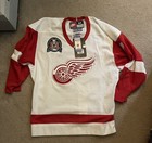 Detroit Red Wings Signed White Nike Doug Brown Vintage Hockey Jersey S 44