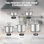 Cook N Home Basics Stainless Steel Stock Pot With Lid  Cooking Pot