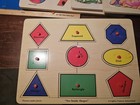 Lot Of 5 Vintage Small World Toys Wooden Puzzles Puzzibilities Shapes Numbers