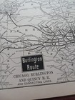 1892 Train Route Map Chicago Burlington   Quincy Railroad Gillette Wy Lyons Co