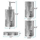 Blue Donuts Bathroom Accessories Set  Toothbrush Holder  Soap Dispenser  Silver 