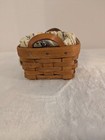 1993 Longaberger Booking Collection Sweet Basil Basket-protector   Liner Signed 