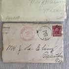 Antique 1900s Letters Mr Mrs Jh Elam Milano Palestine Texas On Railroad Paper