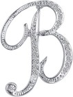 A-z 26 Letters Pins Brooches Silver Plated Metal Broaches Pins-clear Crystal    