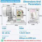 High Torque 750w Servo Motor For Industrial Sewing Machines Ac110v Energy-saving