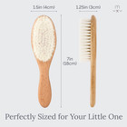Wooden Baby Hair Brush   Comb Set For Newborns - Soft Bristle  Toddler Cradle   