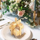Adecortalk 50 Pcs Clear Favor Boxes  2x2x2 Inch Clear Plastic Gift Box With Gold