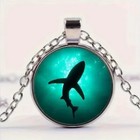New Deep Sea Shark Round Pendant Necklace Jewelry Gift