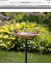 Good Directions Polished Copper Bird Bath W birds And Garden Pole 13 dx40 h