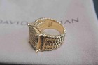 New davldyurmansterling 18kgold wheaton pave Diamonds Ring 16x12mm Size 7