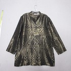 Vintage Chicos Design Top Gold Black Silk Blend Metallic Party Artsy Old Money