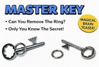 Metal Master Key   Ring Mystery Close Up Pocket Magic Trick Puzzle Escape Toy 
