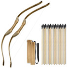 2 Pack Wooden Bow And Arrow Set  Handmade 32 Inch Toy Bow And Arrow For Kids