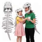 3d Dinosaur Skeleton Costume With Spine Hat  Kids Halloween Cosplay Outfit