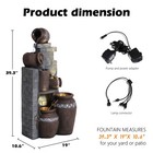 39 3  Outdoor Water Fountain With Led Lights 5 Tiers Modern Outdoor Fountain