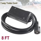 Autoxbert 8ft 7 Way Plug Trailer Cord 7-pole 7 Pin Inline With Junction Box 