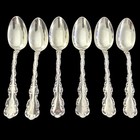 Antique 1891 Whiting Louis Xv Sterling Silver Teaspoons Set Of 6 Monogram 145g