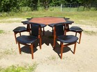 Hans Olsen king Frederick danish Teak dining Set table 6 Chairs m j rasmussen