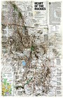 1995-7 July Heart Of The Rockies Mountains National Geographic Map Euc - A3 