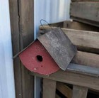 Handmade Outdoor Rustic Reclaimed Wood Wren Birdhouse With Metal Roof For Garden